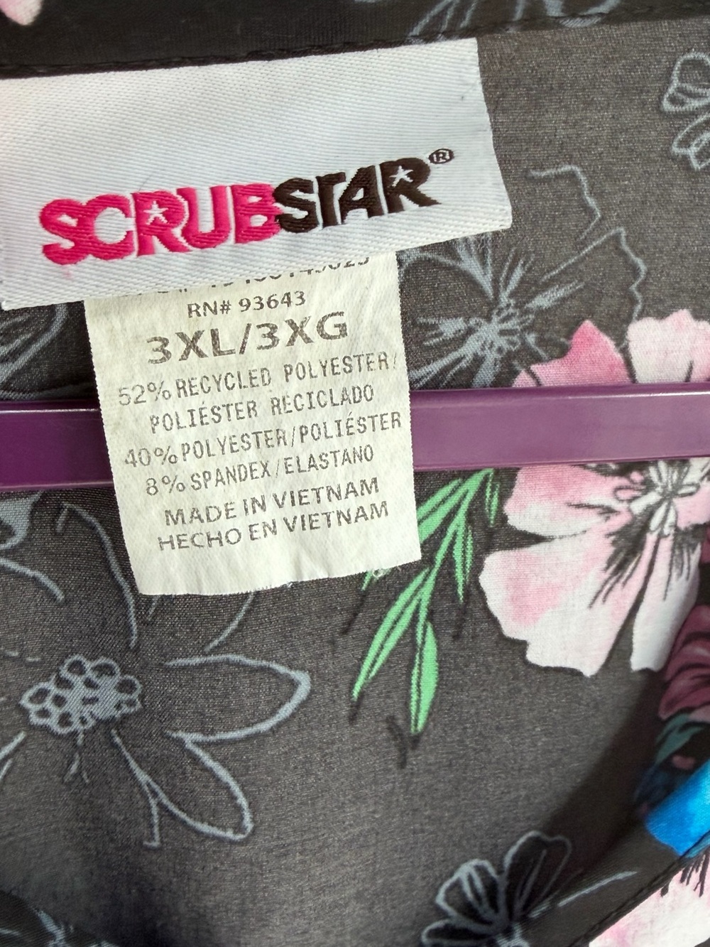 Floral V-Neck Women’s Scrub top - Picture 12 of 16
